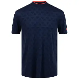 Adi Mock Neck Jacquard Polo Black/Collegiate Navy - W23