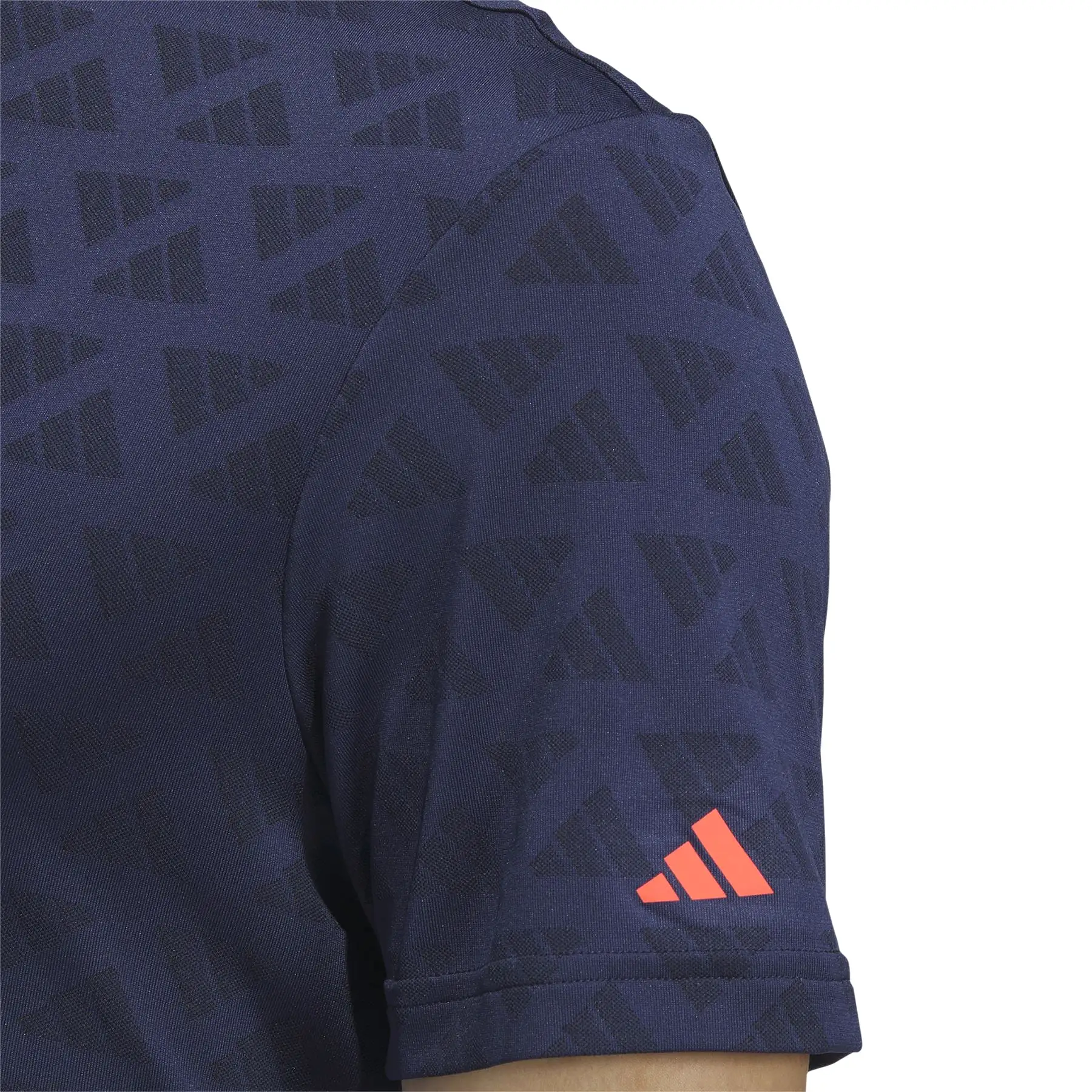 Adi Mock Neck Jacquard Polo Black/Collegiate Navy - W23