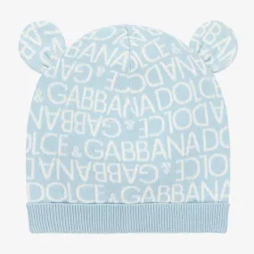 Baby Boys Blue Cotton & Cashmere Hat