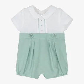 Baby Boys Green Linen & Cotton Shortie