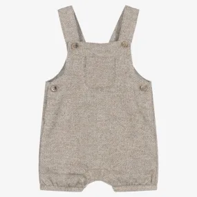 Baby Boys Grey Cotton Dungaree Shorts