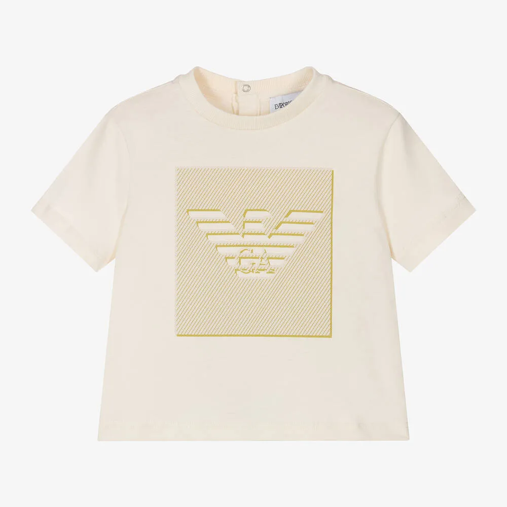 Baby Boys Ivory Cotton Eagle T-Shirt