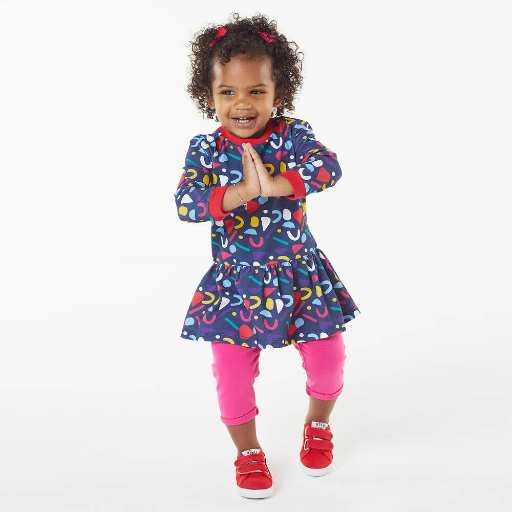 Baby Girls Blue Cotton Confetti Dress