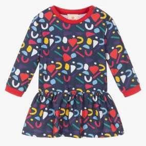 Baby Girls Blue Cotton Confetti Dress