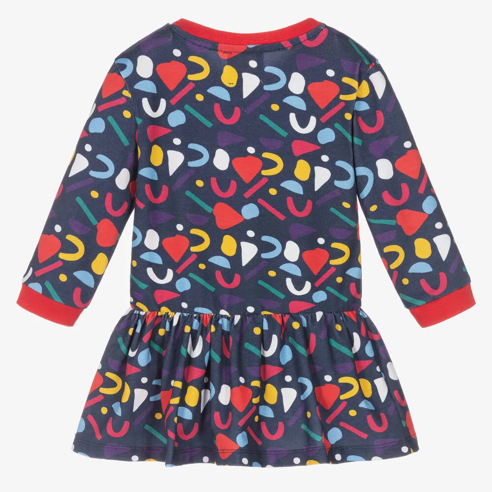 Baby Girls Blue Cotton Confetti Dress