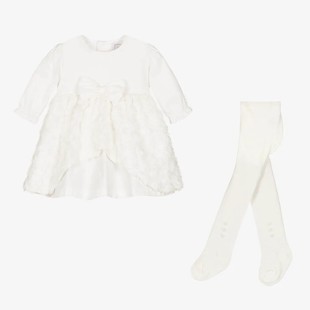 Baby Girls Ivory Cotton Dress Set