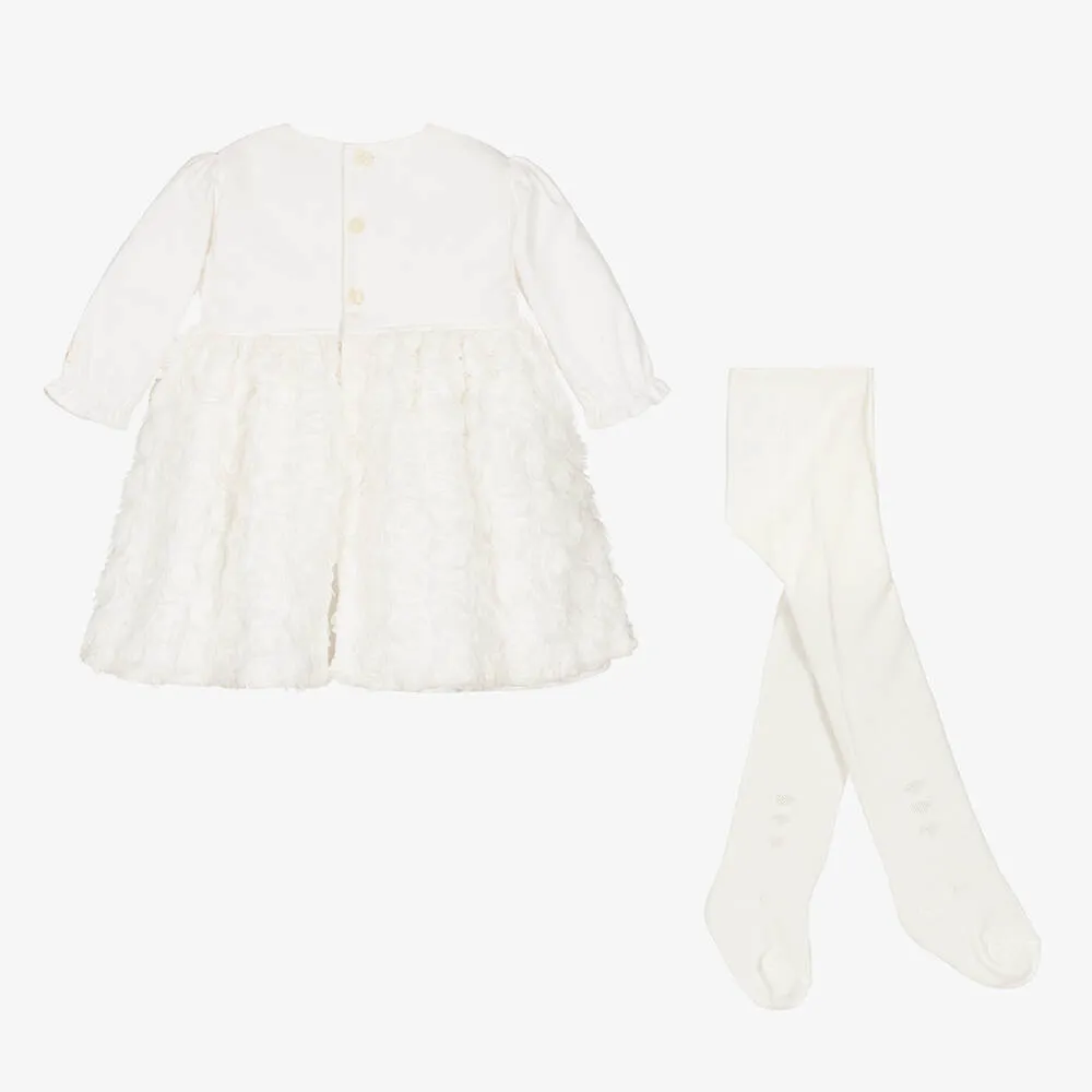 Baby Girls Ivory Cotton Dress Set