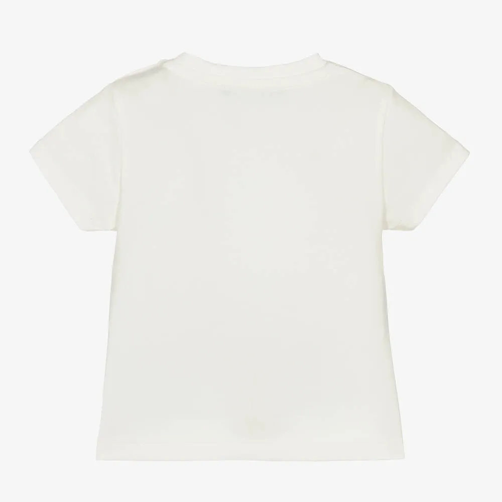 Baby Girls Ivory Cotton T-Shirt