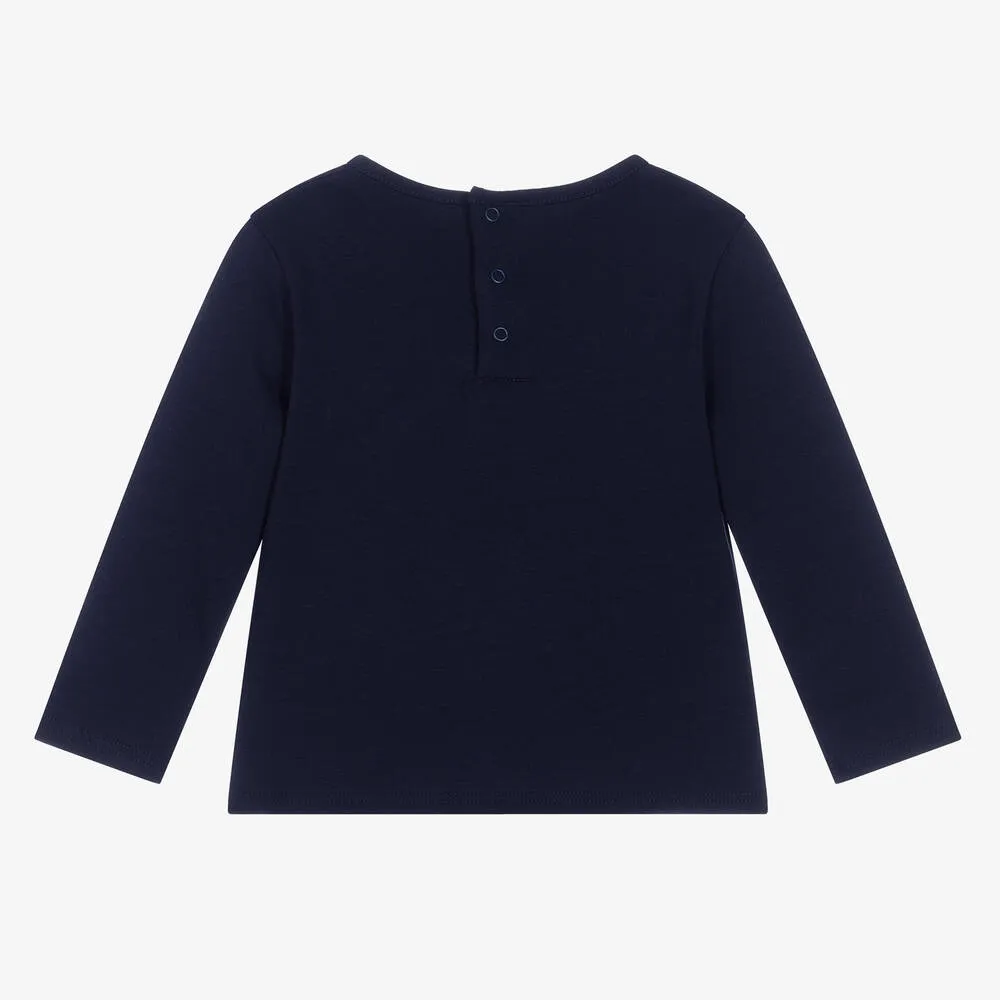 Baby Girls Navy Blue Organic Cotton Top