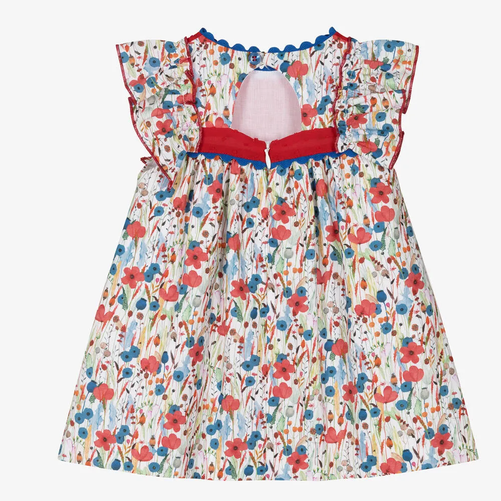 Baby Girls Red & White Cotton Dress