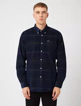 Barbour Blair Tailored Shirt (Cord) - Seaweed Tartan Blue