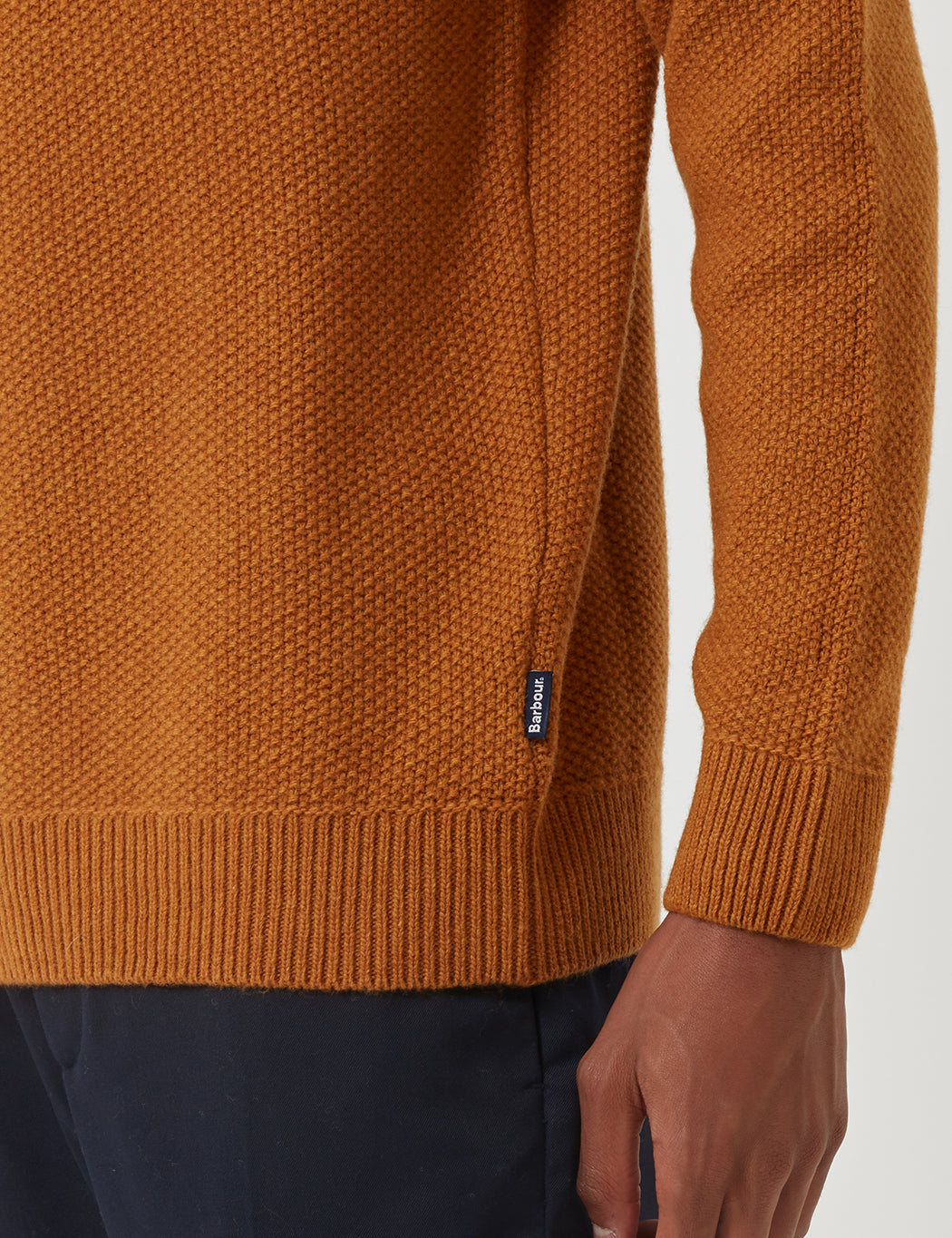 Barbour Crastill Cable Knit Sweatshirt - Mustard