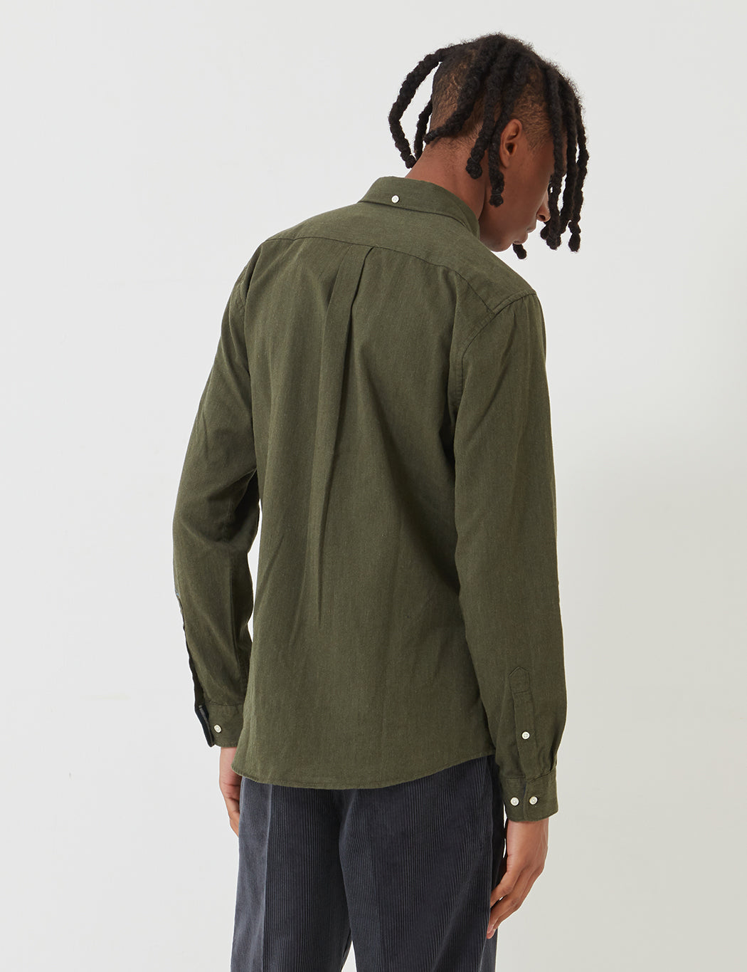 Barbour Herringbone 1 Tailored Shirt - Forest Green