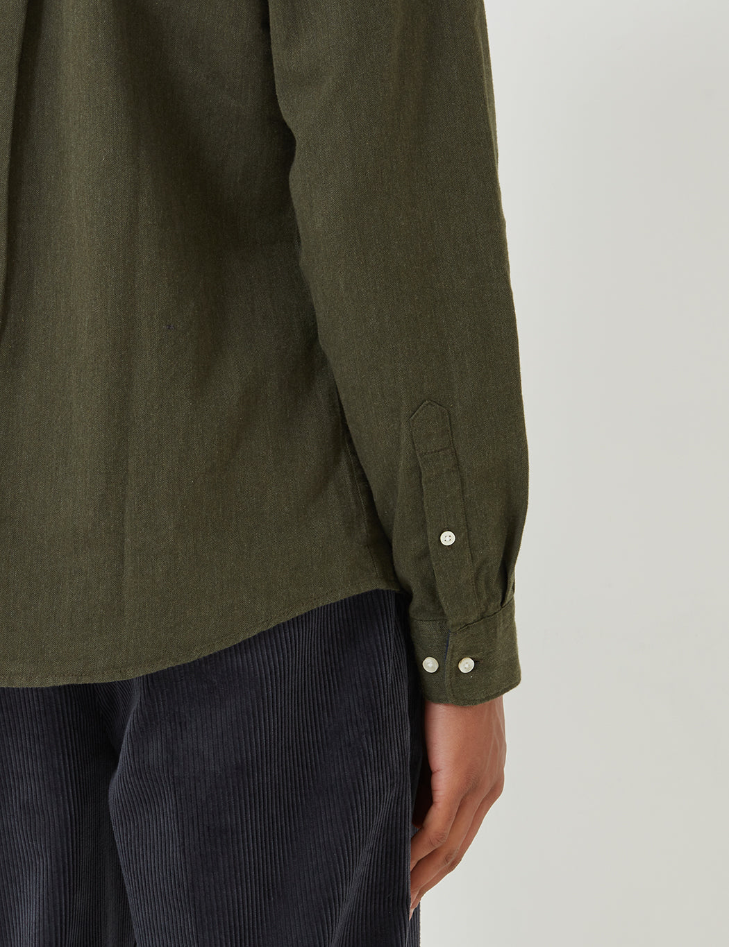 Barbour Herringbone 1 Tailored Shirt - Forest Green