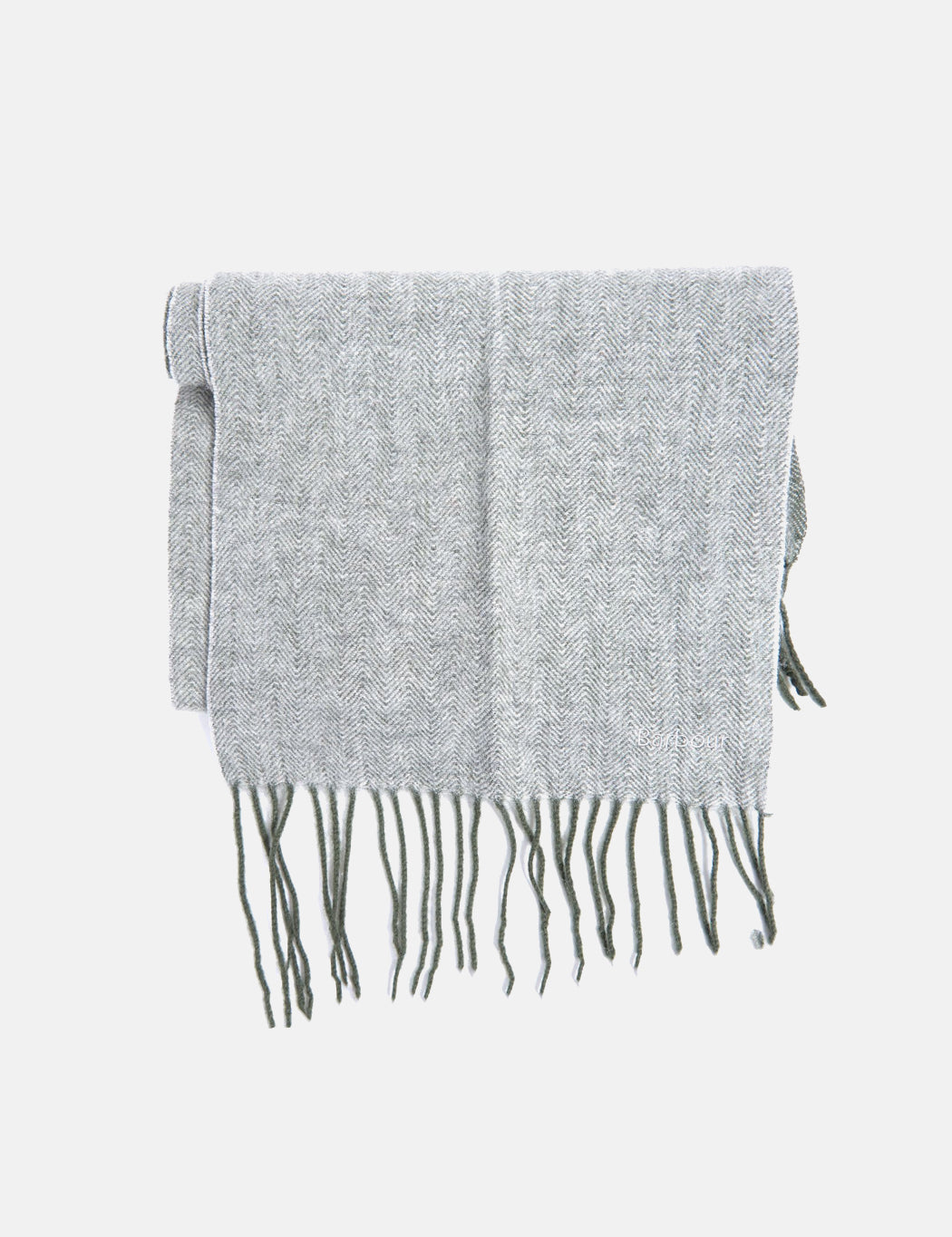 Barbour Herringbone Double Faced Scarf - Dark Green/Grey