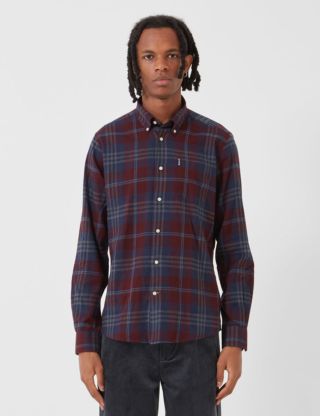 Barbour Highland Check 7 Tailored Shirt - Merlot Red