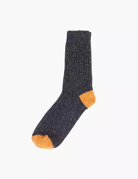 Barbour Houghton Sock - Charcoal Grey/Ochre