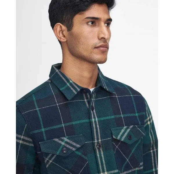 Barbour Mens Cannich Overshirt in Green Loch