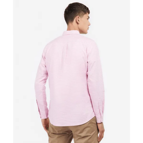 Barbour Mens Gingham Oxford Tailored Shirt in Pink