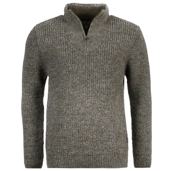 Barbour Mens New Tyne Half Zip Jumper in Derby Tweed