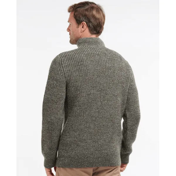 Barbour Mens New Tyne Half Zip Jumper in Derby Tweed