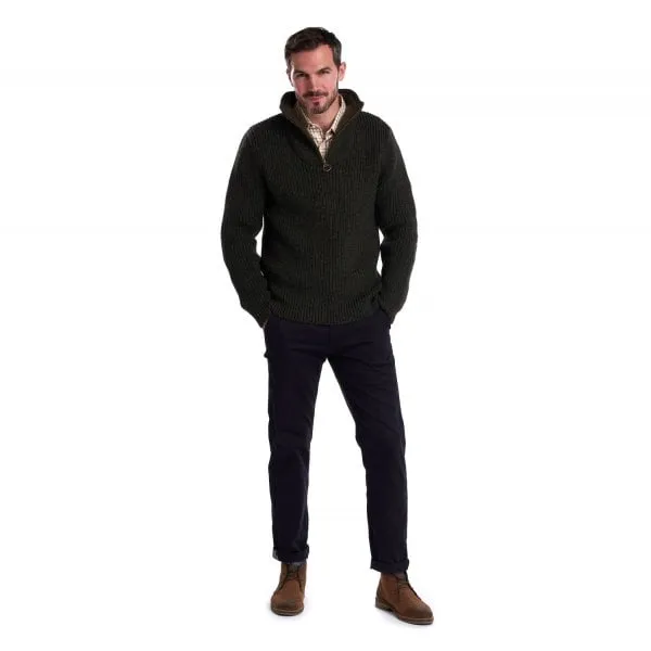 Barbour Mens New Tyne Half Zip Jumper in Olive