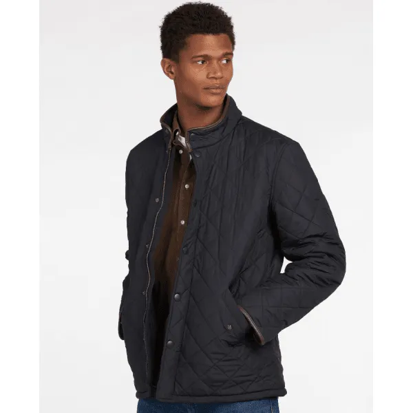 Barbour Mens Powell Quilted Jacket in Navy