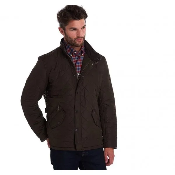 Barbour Mens Powell Quilted Jacket in Olive