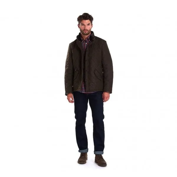 Barbour Mens Powell Quilted Jacket in Olive