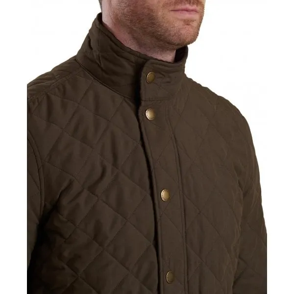 Barbour Mens Shoveler Quilted Jacket in Dark Olive