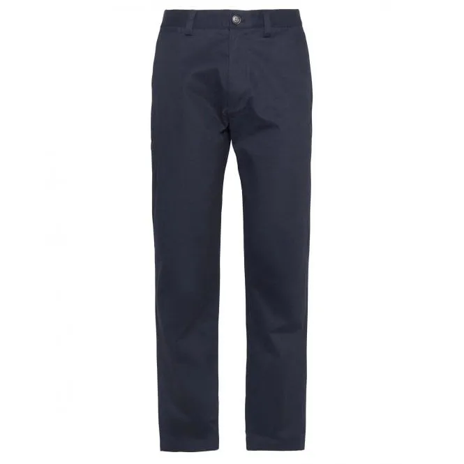 Barbour Mens Suede Sateen Tailored Fit Trouser in Dark Navy