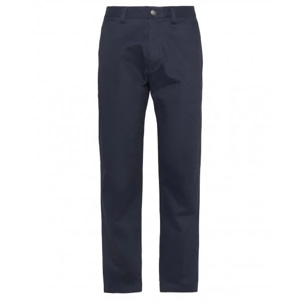 Barbour Mens Suede Sateen Tailored Fit Trouser in Dark Navy