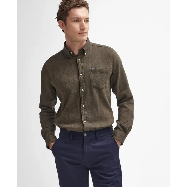 Barbour Mens Suede Sateen Tailored Fit Trouser in Dark Navy