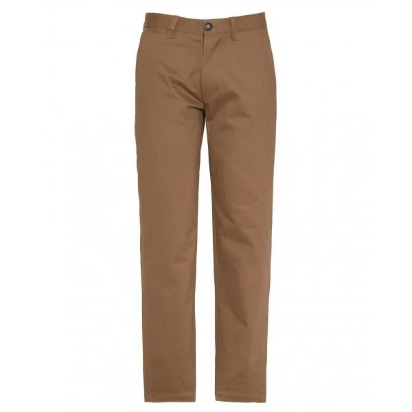 Barbour Mens Suede Sateen Tailored Fit Trouser in Sandstone