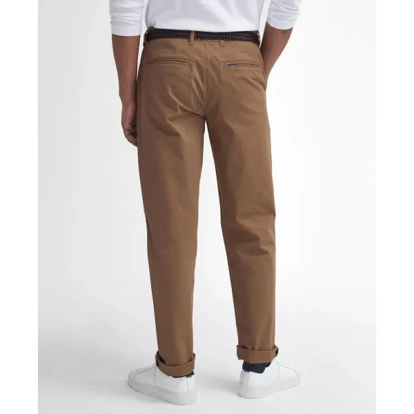 Barbour Mens Suede Sateen Tailored Fit Trouser in Sandstone