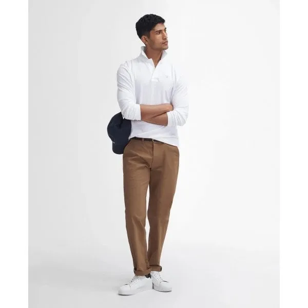 Barbour Mens Suede Sateen Tailored Fit Trouser in Sandstone