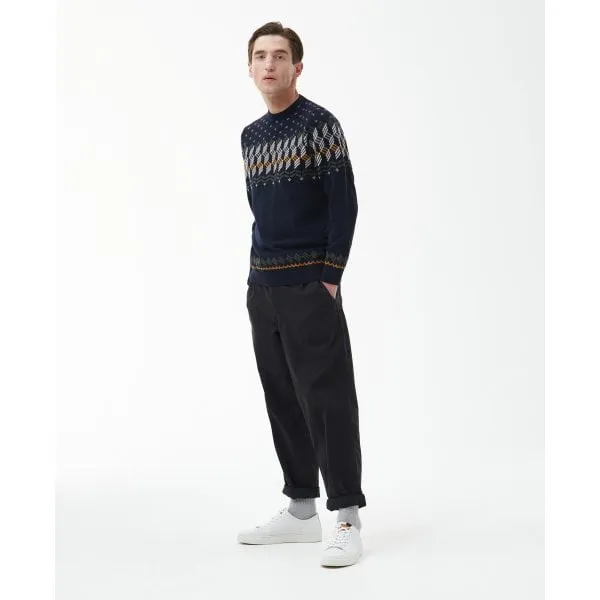 Barbour Mens Tursdale Fairisle Crewneck in Navy