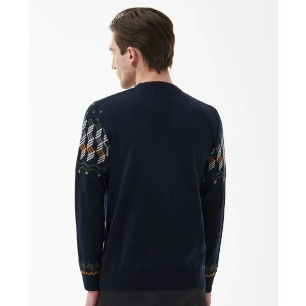 Barbour Mens Tursdale Fairisle Crewneck in Navy