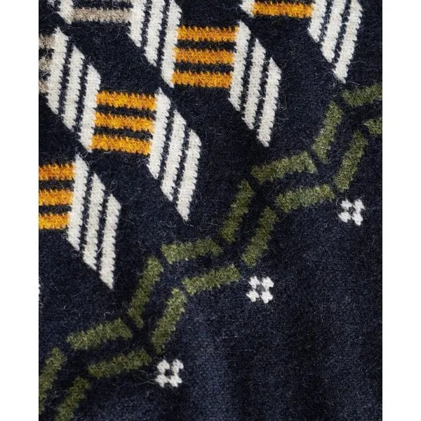 Barbour Mens Tursdale Fairisle Crewneck in Navy