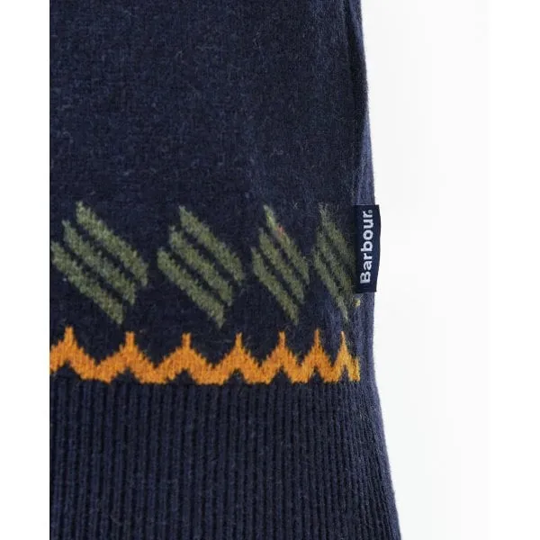 Barbour Mens Tursdale Fairisle Crewneck in Navy