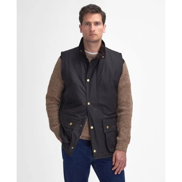 Barbour Mens Westmorland Wax Gilet in Rustic