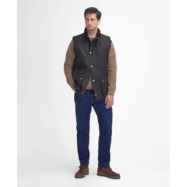 Barbour Mens Westmorland Wax Gilet in Rustic