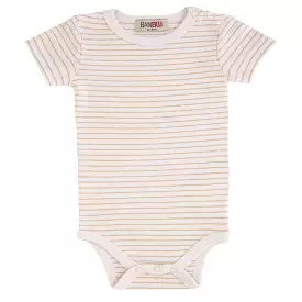 Beige Striped Modal Babysuit