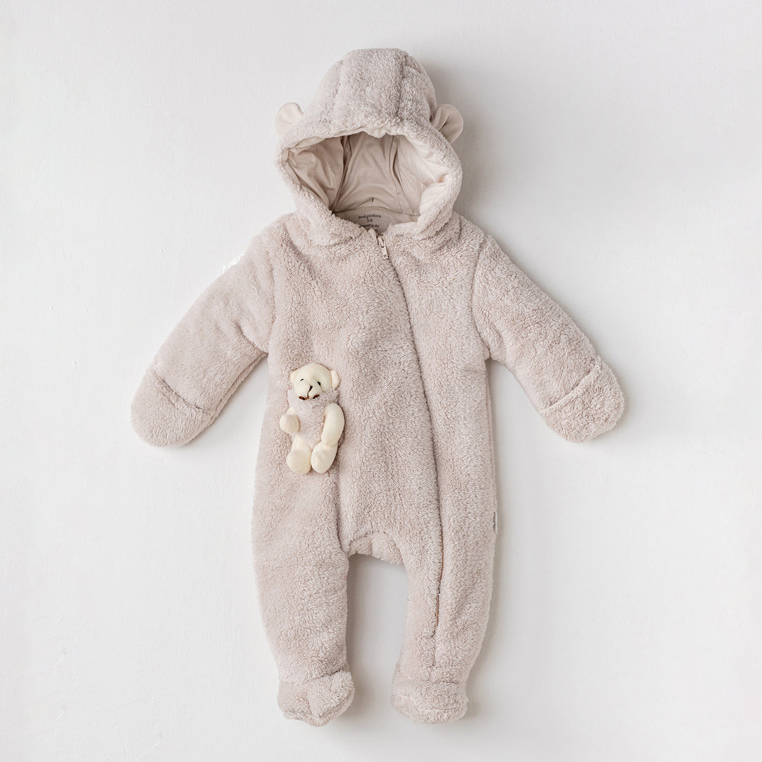 Beige Teddy Welsoft Babysuit