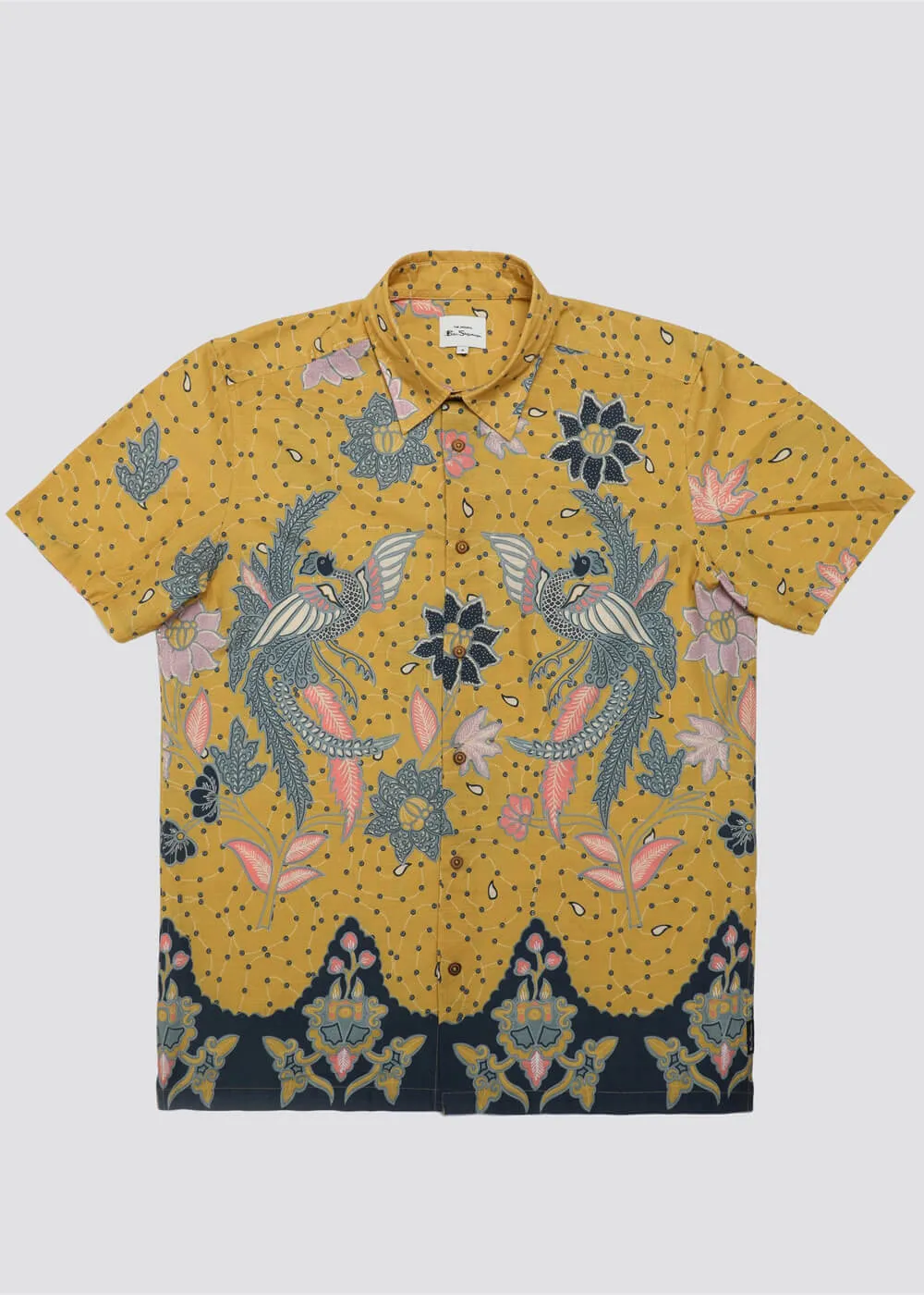 Ben Sherman Abstract Botanical Shirt Zonnebloem Geel