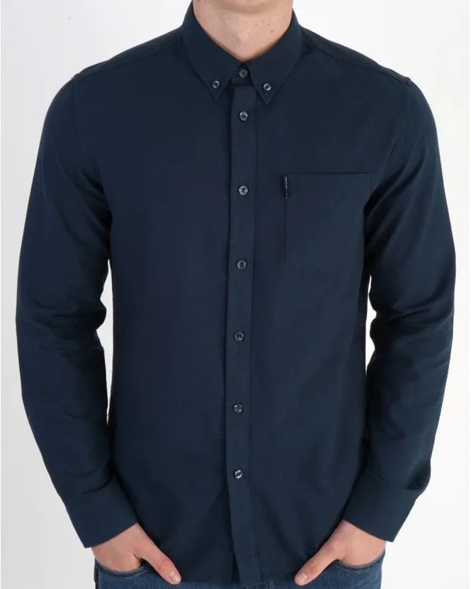 Ben Sherman Long Sleeved Oxford Shirt in Navy