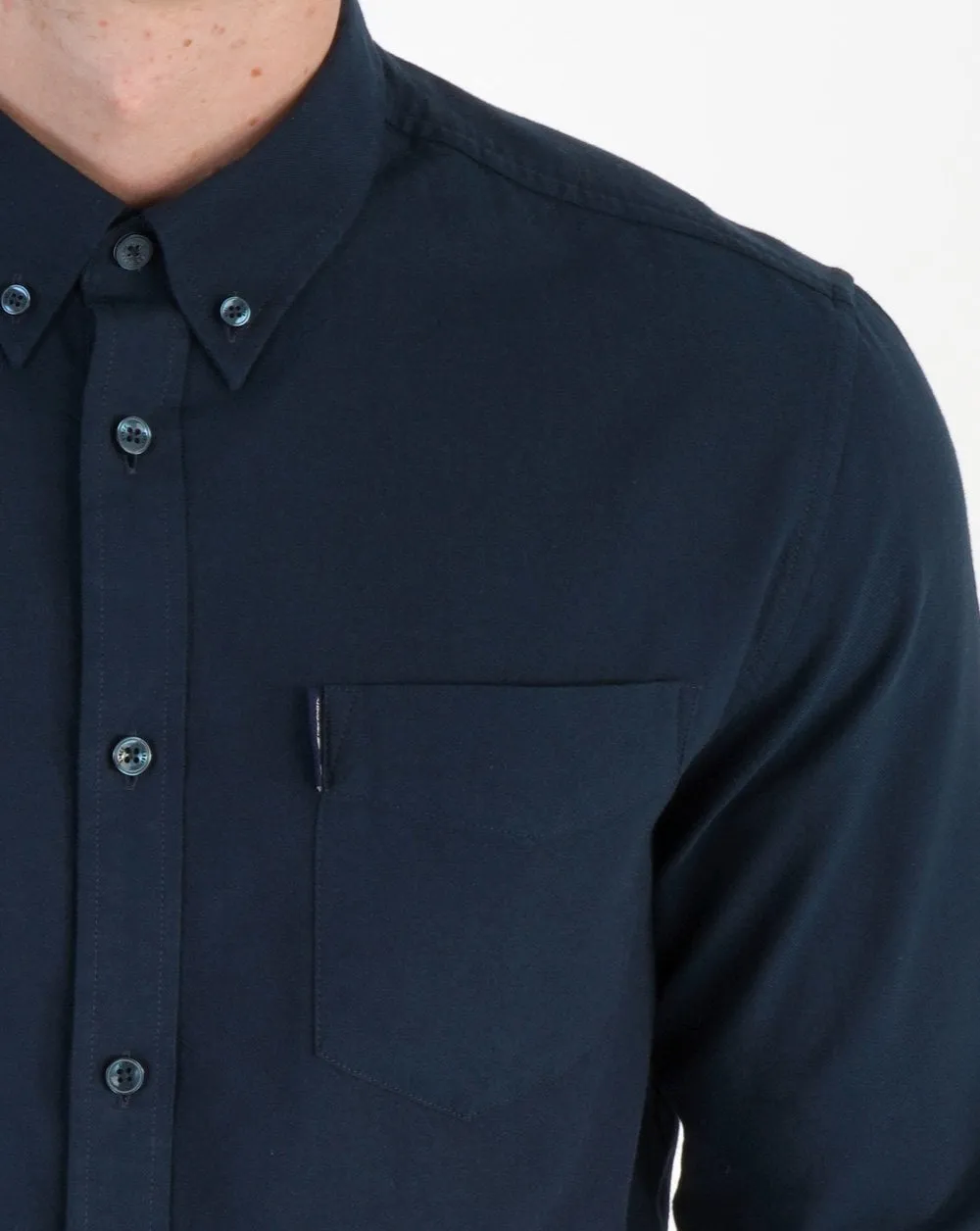 Ben Sherman Long Sleeved Oxford Shirt in Navy