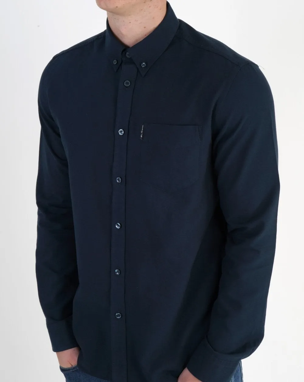 Ben Sherman Long Sleeved Oxford Shirt in Navy