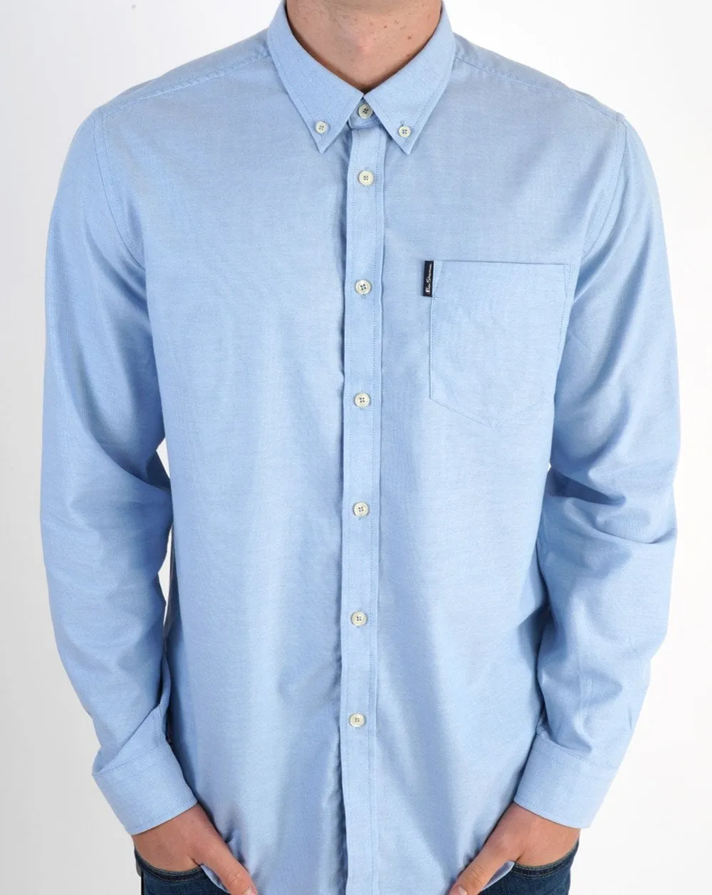 Ben Sherman Long Sleeved Oxford Shirt in Sky