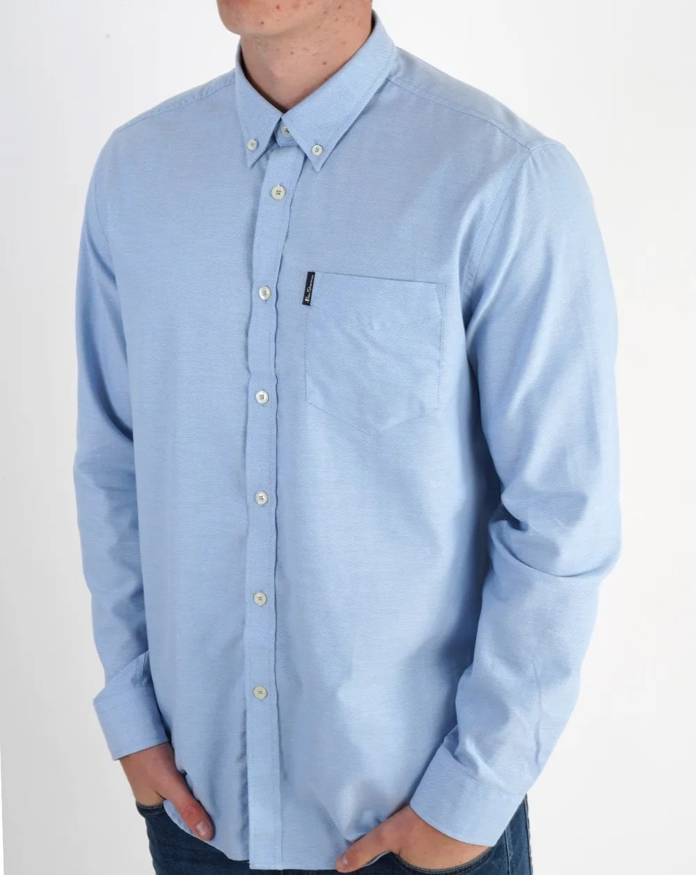 Ben Sherman Long Sleeved Oxford Shirt in Sky